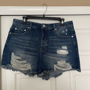 Short - Ripped denim